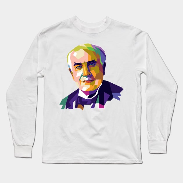 Thomas Edison Long Sleeve T-Shirt by ifatin